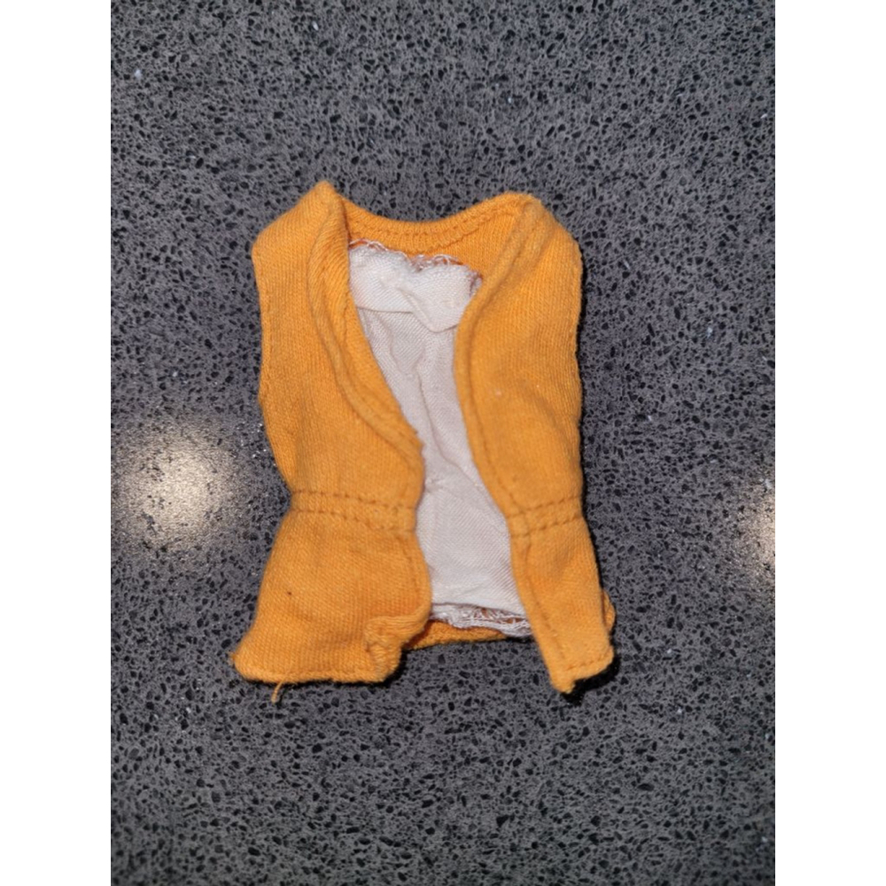 Vintage 1970s Barbie Yellow Vest White Blouse Set